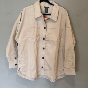 Matty M White Corduroy Shirt Jacket NWT, XXL
